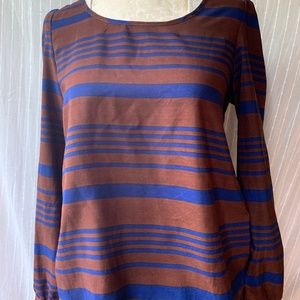 Blu Pepper Striped Shirt w/ Ruffle detail